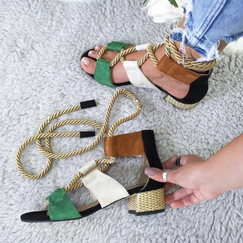 2019 New Wedge Espadrilles Women Sandals Heel Pointed Fish Mouth Fashion Sandals Hemp Rope Lace Up Platform Sandal Size 34-43