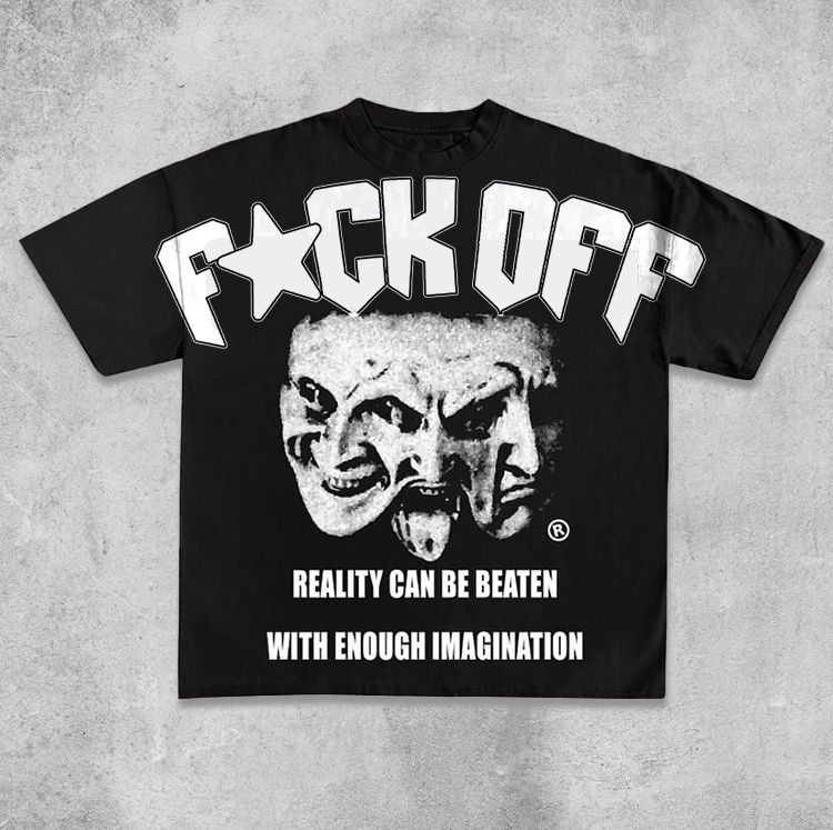 Sopula Vintage Face F Ck Off Print Graphic Cotton T-Shirt - SOPULA