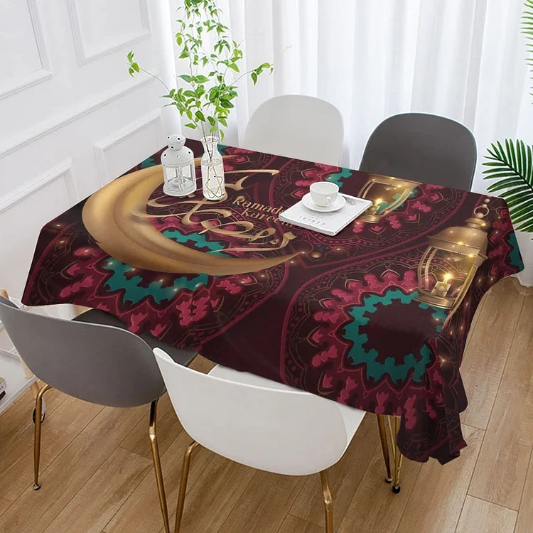 Eid Mubarak Tablecloths for Ramadan Mubarak Decorations Happiness Ramadan Eid Al-fitr Party Table Covers Party Decoration