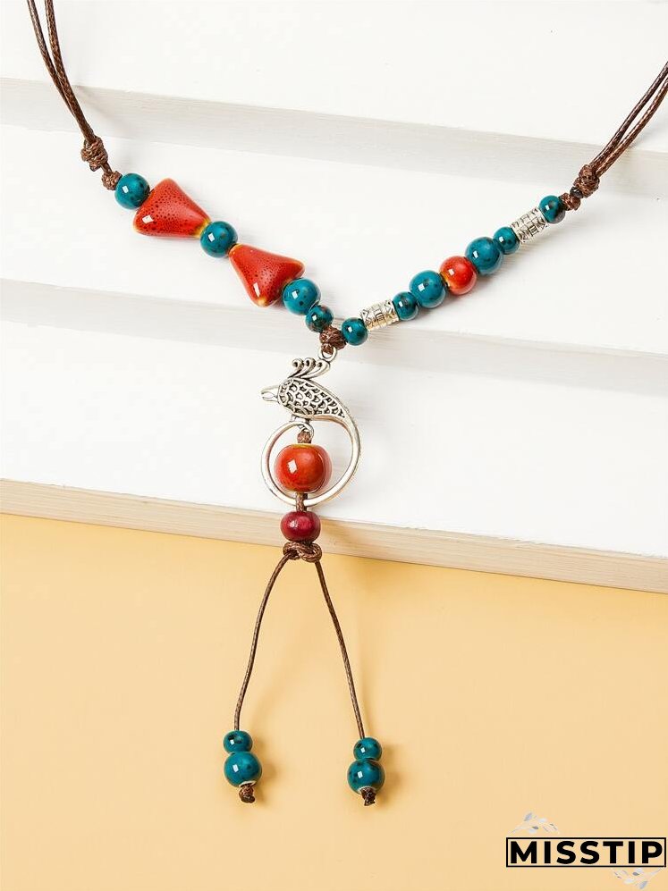 Ceramic Bead Decor Necklace
