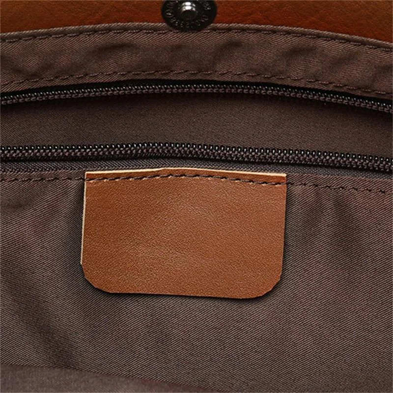 Leather Business Retro Large-Capacity Briefcase 14 Inch Computer Handbag