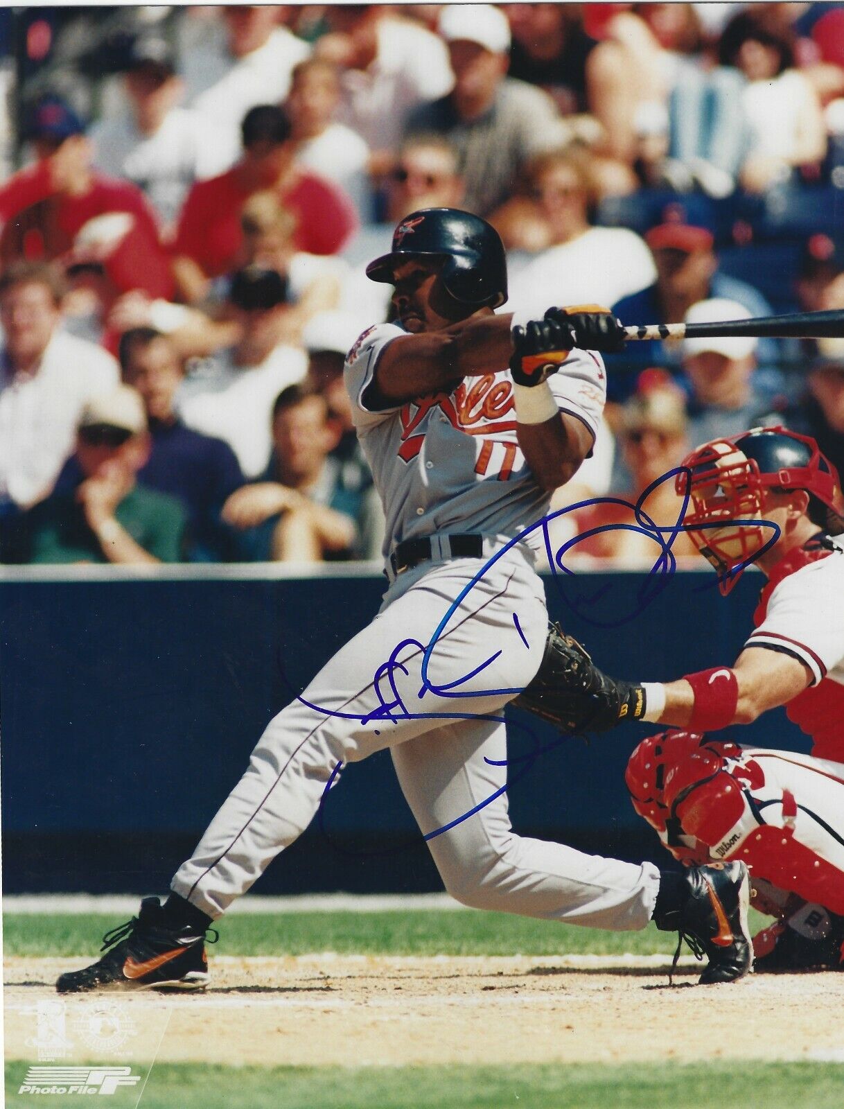 Signed 8x10 JEFF HAMMONDS Baltimore Orioles Photo Poster painting - COA