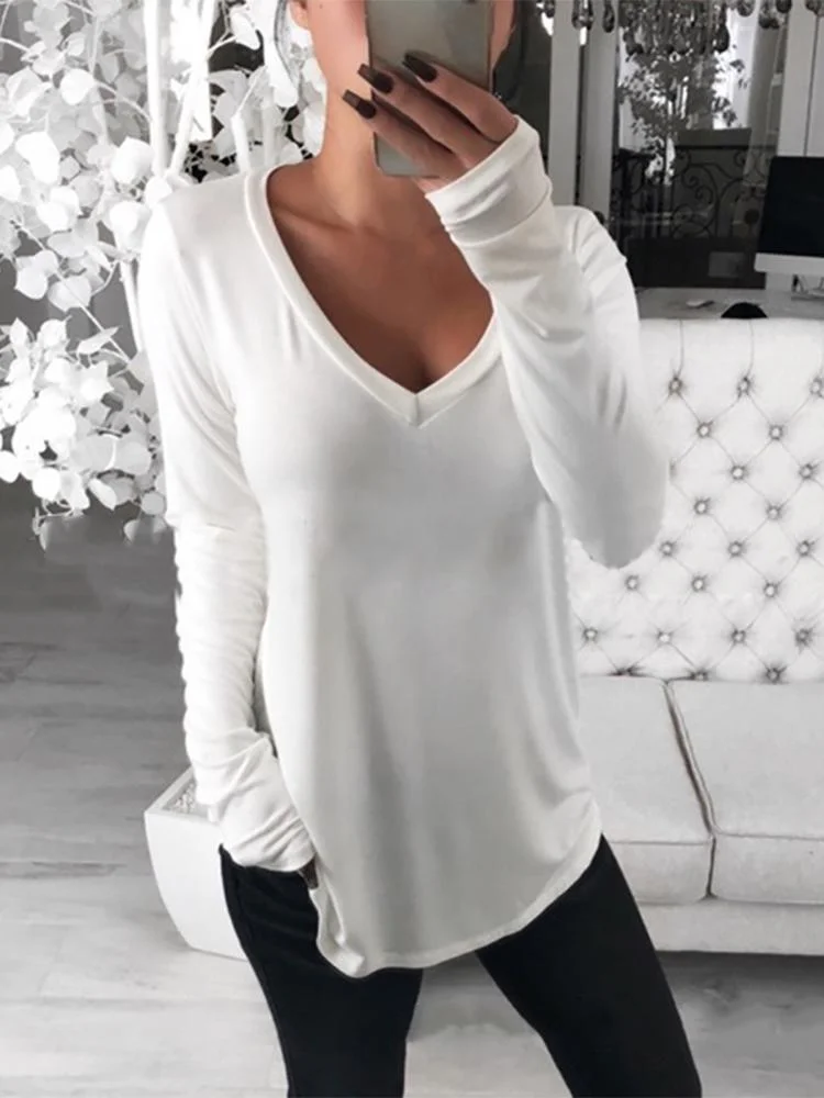 Casual Long Sleeve Bottoming T-Shirt