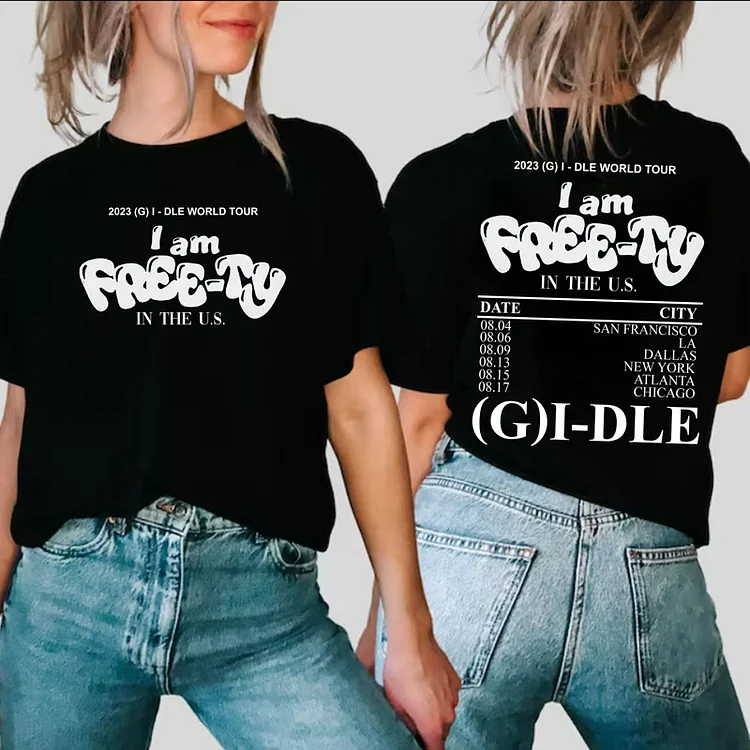 (G)I-DLE 2023 World Tour I AM FREE-TY Schedule T-shirt