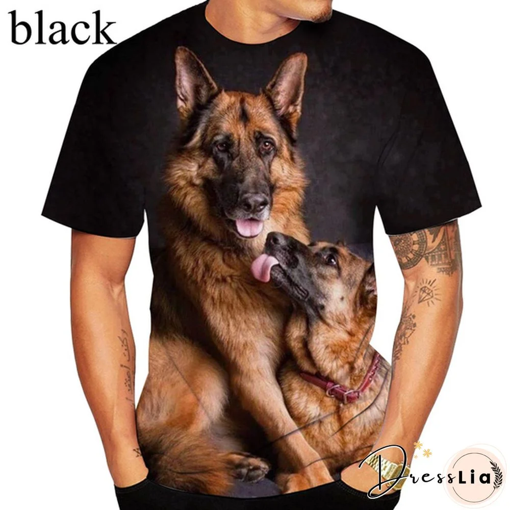 Unisex Funny Dog 3D Printed Cute T-shirt German Shepherd Tops