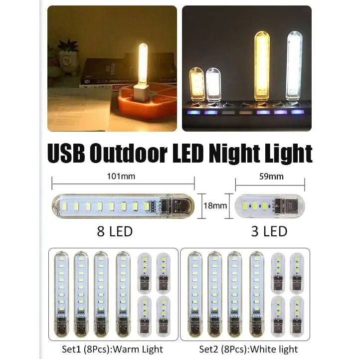 【Hot Sale】 8pcs USB Night Light