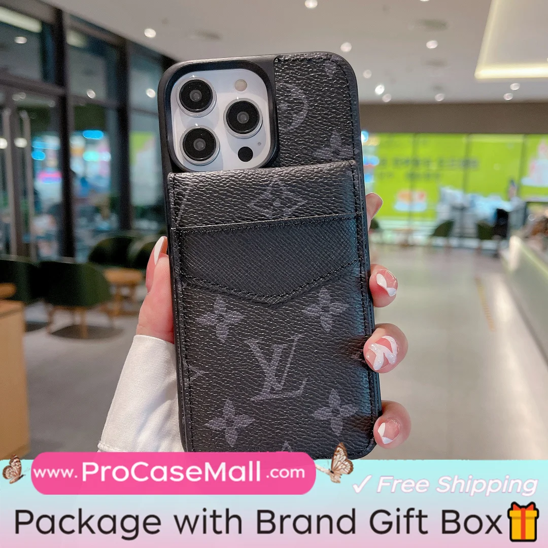 LV & Gucci LOUIS VUITTON CARD HOLDER CANVAS LEATHER GUCCI OPHIDIA GG LUXURY PHONE CASE ProCaseMall