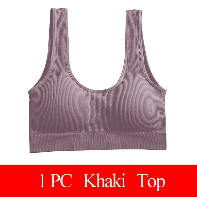 Women Bra Set Female Tube Tops Tank + Panties Vest U-Shaped Back Underwear Seamless Lingerie Female Bralette Backless Crop Tops