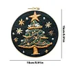【Limited Stock Sale】Pearl Christmas Tree-DIY Embroidery Kit with Pattern Cotton Threads Needles Hoop 30*30cm/11.81*11.81in tapestrymarket