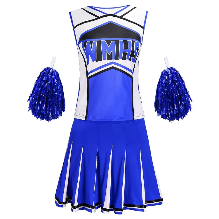 【Wetrose】In Stock Cheers 2024 Costume Cheerleading Uniform Cheerleader Pompoms School Sports Day Meeting Race Match Cheering