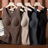 Graphene Velvet Vest All-in-one Breast Pad Free Bra Slim Fit Breast Support Sexy Mesh Heating Warm Vest