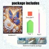 Flower Butterfly 5D DIY Diamond Art Painting Notebook Kit 50 Pages A5 Rhinestone Art Painting Notebook Kit for Adults Beginners Holiday Birthday Gift