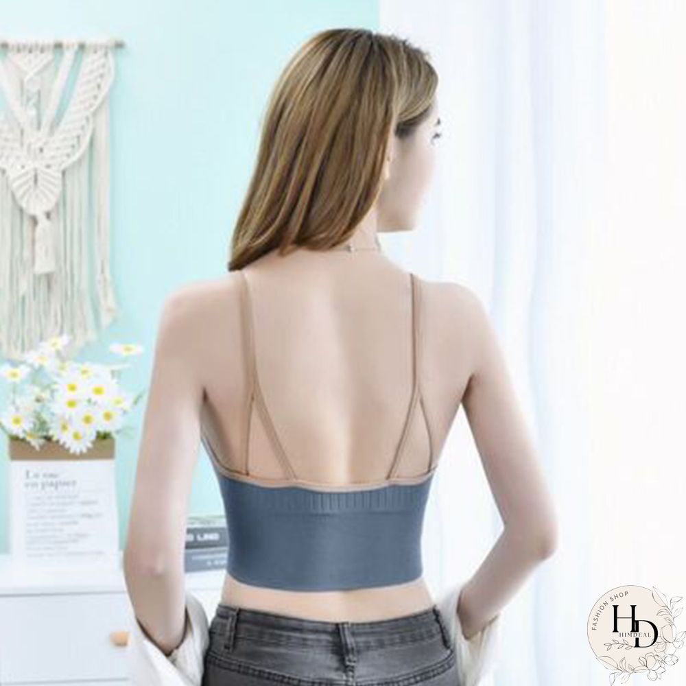 Korean Striped Crop Tops Slim Fit Spaghetti Strap Tanke Top Women Built In Bra Off Shoulder Sleeveless Versatile Camisole Ins