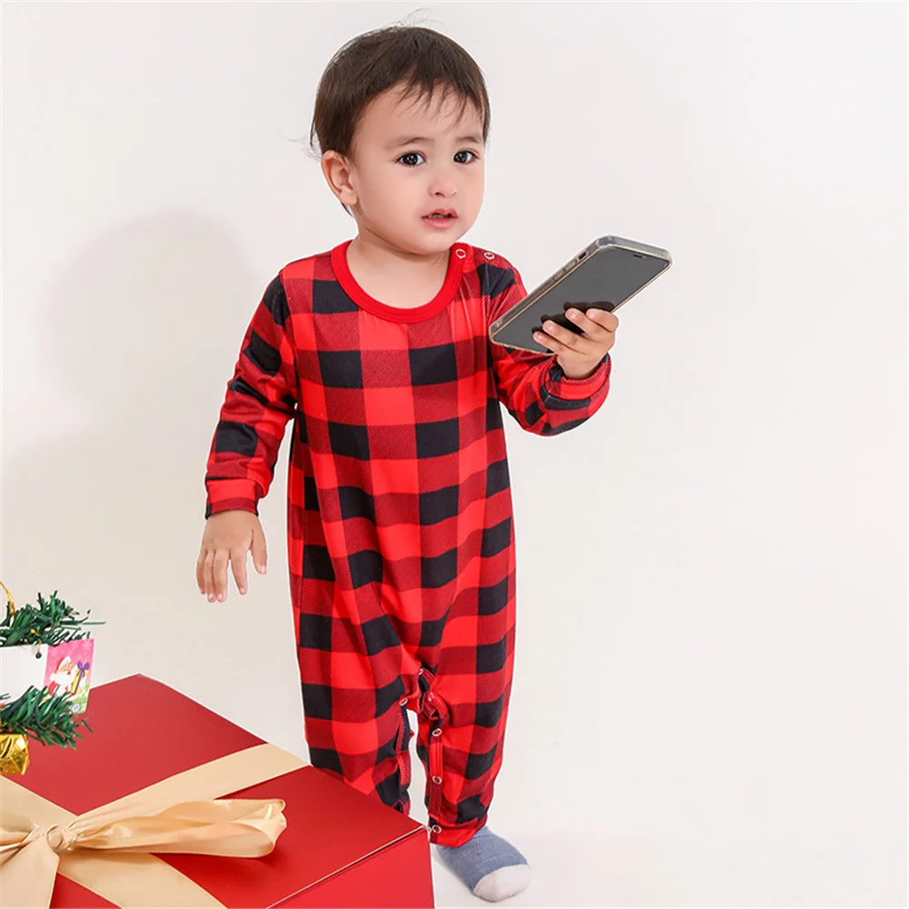 Christmas Tree Print Family Pajama Set + Baby Jumpsuit