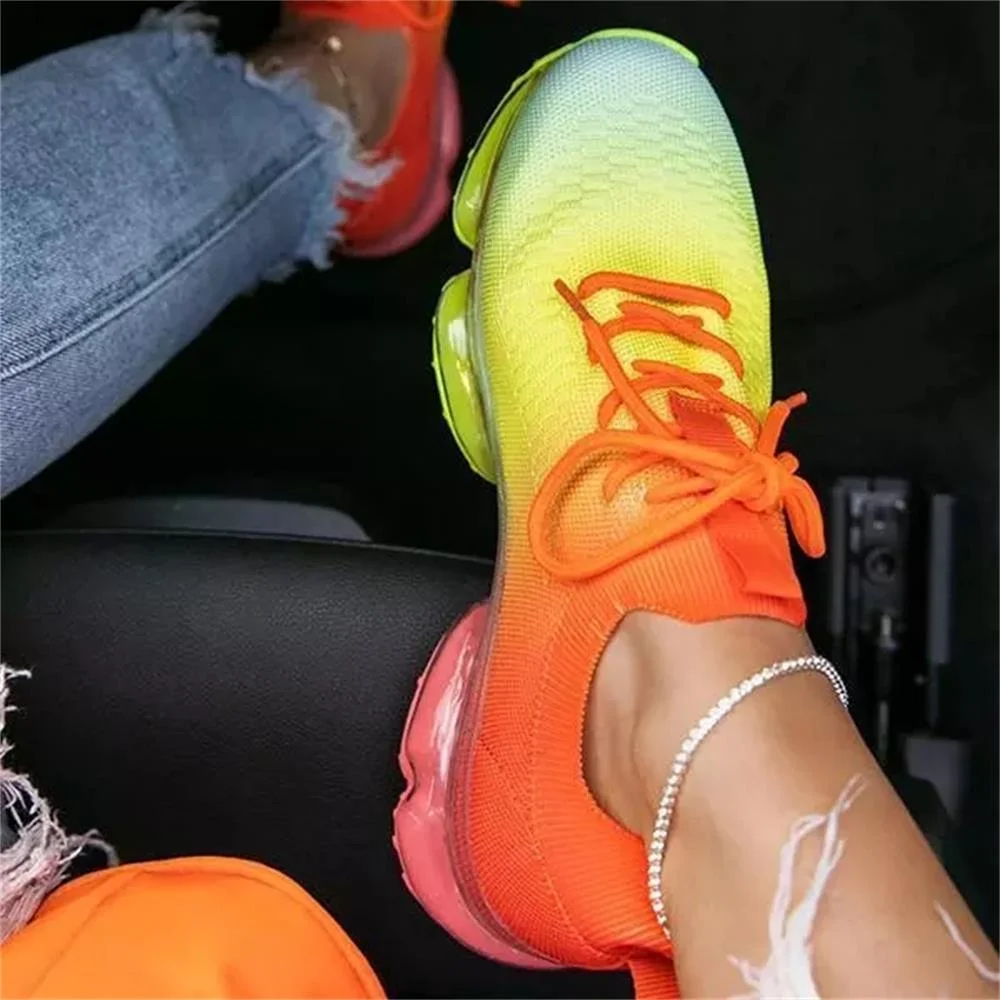 Women Breathable Sneakers 2021 Spring New Color Matching Mesh Lace Up Ladies Casual Shoes Outdoor Flat Sport Vulcanized Shoes