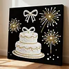 Cake DIY Pearl Art Diamond Painting Kit for Adults Home Decor 25x25cm With Frame