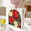 Christmas Acrylic DIY 5D Diamond Art Painting Napkin Holder Set (Red Roses)