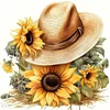 Diamond Painting-DIY Full Round Drill Sunflower Hat(40*40 CM)