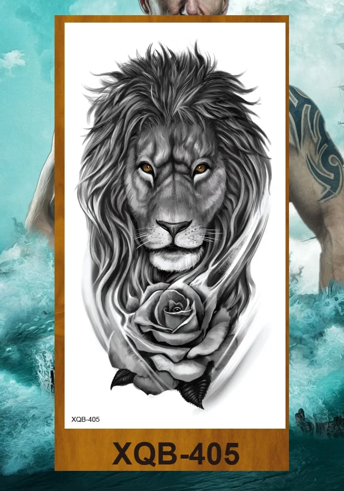 Sexy Fake Tattoo for Woman Large Leg Thigh Body Tattoo Stickers Waterproof Temporary Tattoos Peony Lotus Flowers Fish Dragon