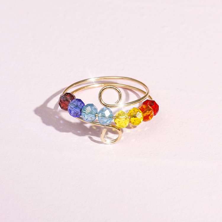 Colorful Glass Spinning Ring