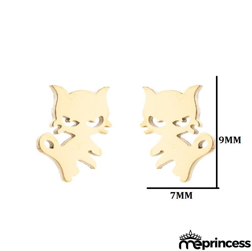 Women Fashion Hollow Eagle Owl Snake Dolphin Bee Giraffe Elephant Dog Cat Rabbit Fish Bird Penguim Stainless Steel Stud Earrings