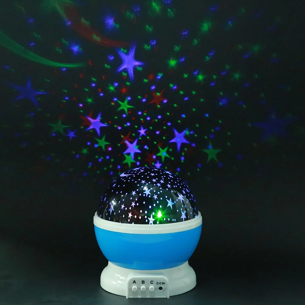 Rotating Projector Starry Night Lamp Projection LED Lights Xmas Gift(Blue)
