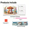 Yak Diamond Art Monthly Flip Tabletop Calendar January 2027 - December 2028 Small Desktop Calendar Planner 24 Months for Living Room Bedroom Office Desk Gift Giving