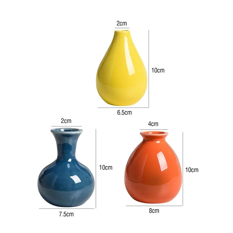 Ceramic Vase Mini Ornaments Simple Nordic Style Living Room Flower Arrangement Floral Bedroom Dried Flower Decorations