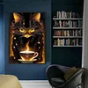 Black Cat Coffee-11CT Stamped Cross Stitch 40*60cm(Big Size)