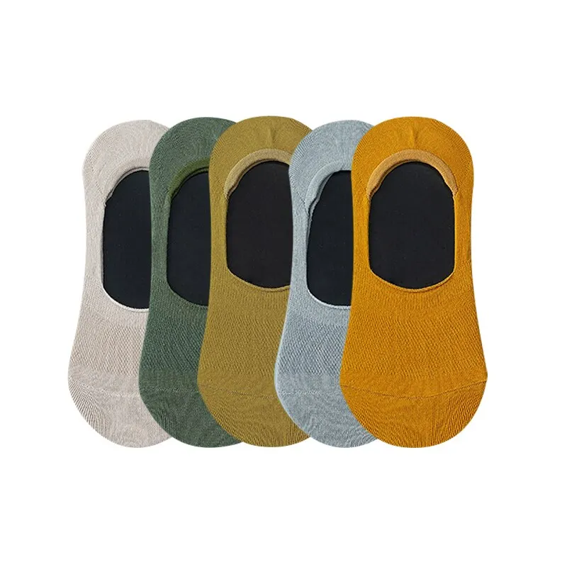 5 Pairs/lot Solid Mesh Women's Short Socks Pack No Show Invisible Socks Cotton Summer Breathable Thin Boat Sock Japanese Fashion