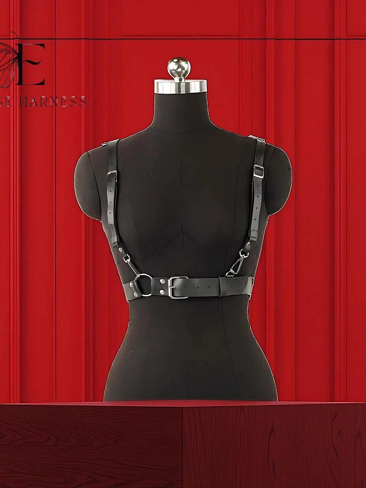 pornhint Pornhint Leather Harness / Black Body Harness / Underbust Leather Harness / Leather Corset Belt for Women / Adjustable Dress Belt / Woman Suspender leather body harnesses for women