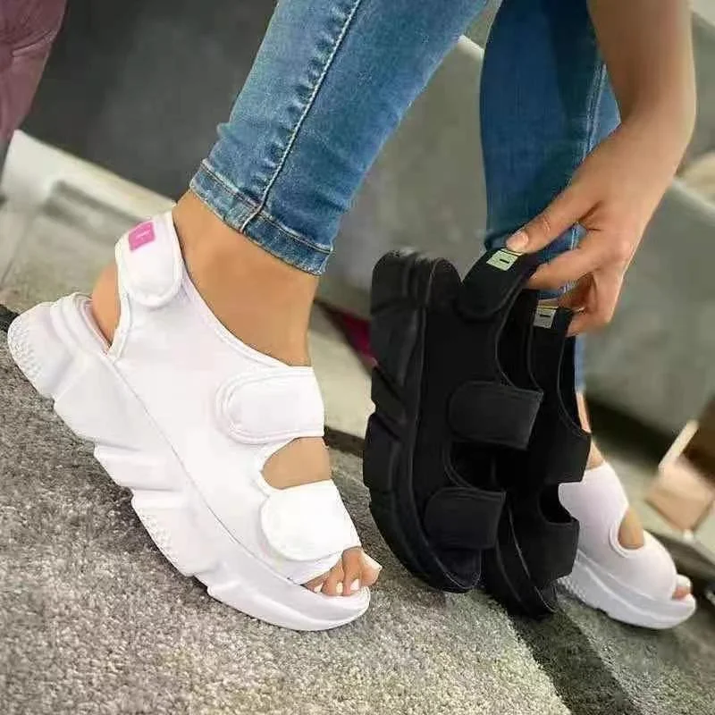 Summer Stretch Platform Sandals Wedges Shoes Women Casual Sandalias Rope Bottom Espadrilles High Heels Slip on Beach Sandals