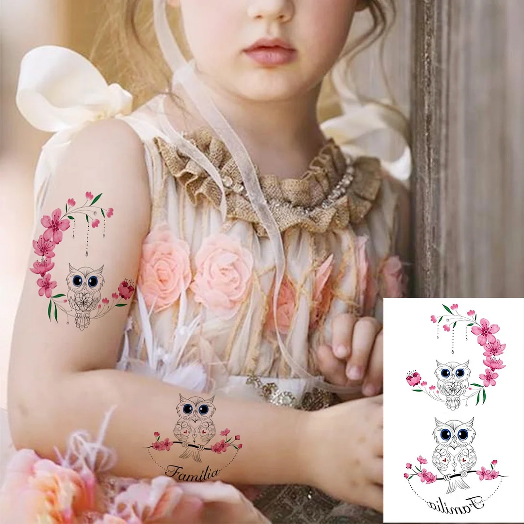 Black Little Flower Fashion Finger Temporary Tattoos For Women Adult Leaves Daisy Rose Fake Tattoo Letter Body Art Tatoos Decal