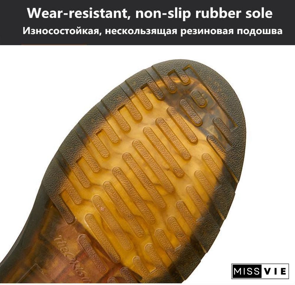 Leather Men Boots Winter Waterproof Ankle Boots Riding Boots Outdoor Working Snow Boots Men Shoes