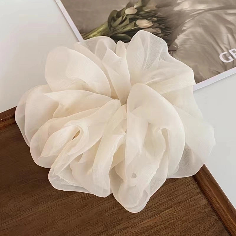 Women’s Elegant Korean Style IG Style Solid Color Gauze Net Yarn Hair Tie