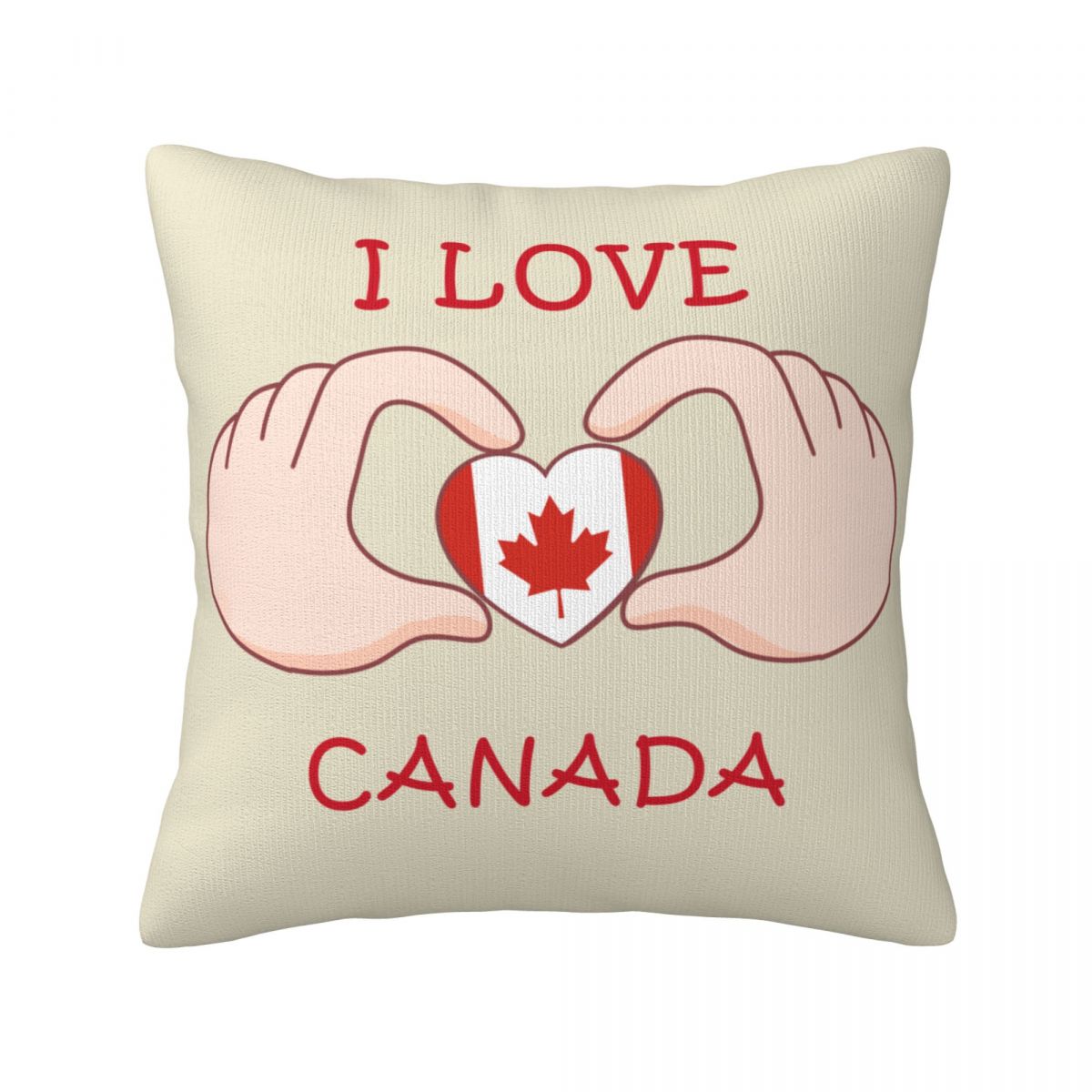 I Love Canada Short Plush Cushion for Home Decor