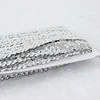 1"x10 Yards Metallic Silver Sequin Stretch Fabric Ribbon, Elastic Lace Trim, Shiny Glitter Craft Fabric