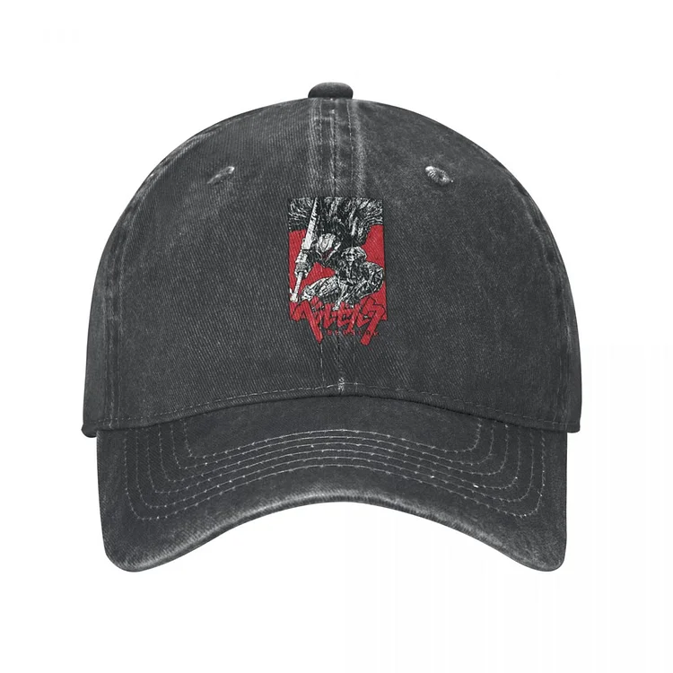 Berserk Guts Baseball Caps Unisex Style Distressed Washed Sun Cap Anime Manga Outdoor Workouts Adjustable Fit Hats Cap