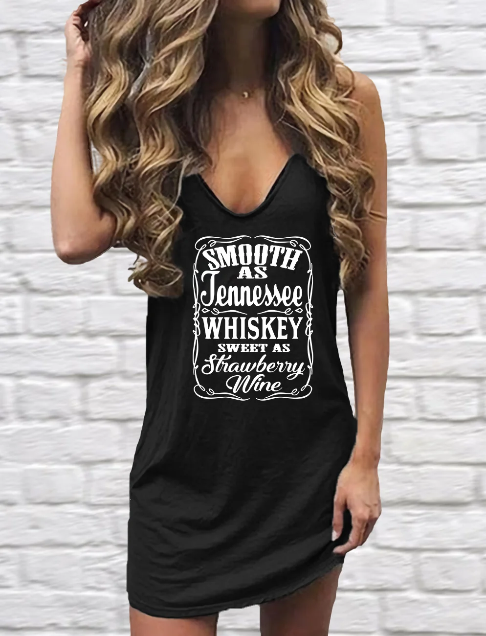 Smooth As Tennessee Whisky Sweet As Strawberry Wine Mini Dress