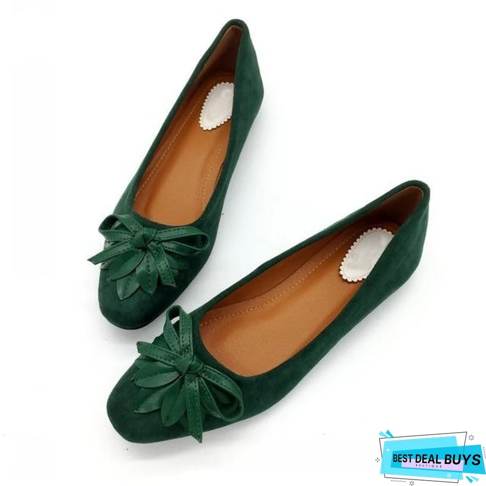 Women Ballet Flats Slip-On Bowtie Work Flats Shoes
