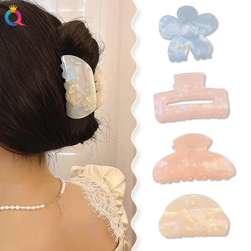 Women’s Minimalist Classic Style Solid Color PVC Hair Claws