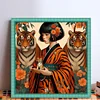 【Limited Stock Sale】Girl And Tiger-11CT Stamped Cross Stitch 50*50cm tapestrymarket