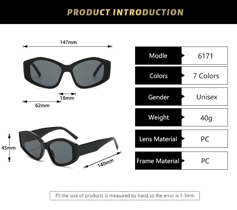 Casual Basic Minimalist Irregular Ac Cat Eye Full Frame Women’s Sunglasses