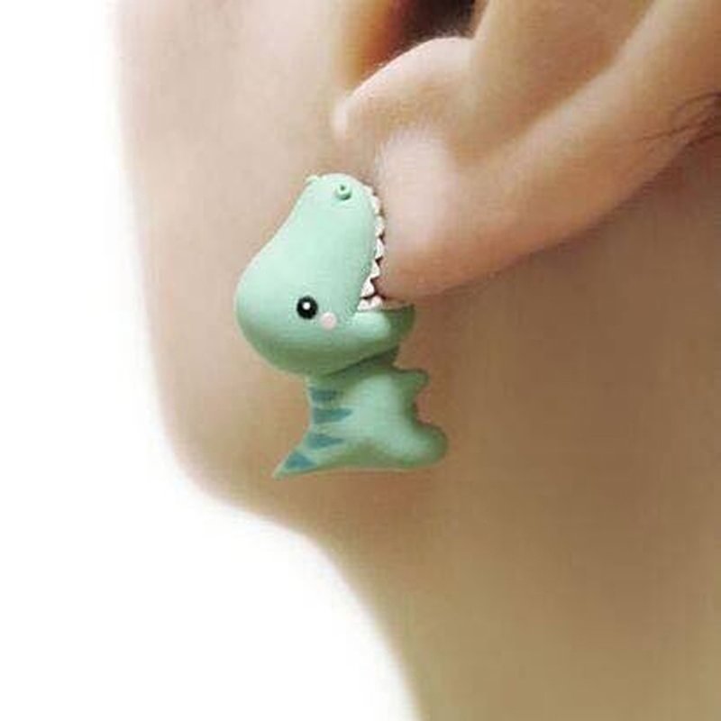 Cute dinosaur earrings animal pierced stud earrings US Mall Lifes
