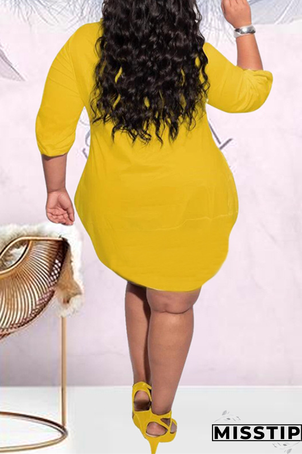 Black Fashion Casual O Neck Long Sleeve Regular Sleeve Solid Long Sleeve Dress Plus Size