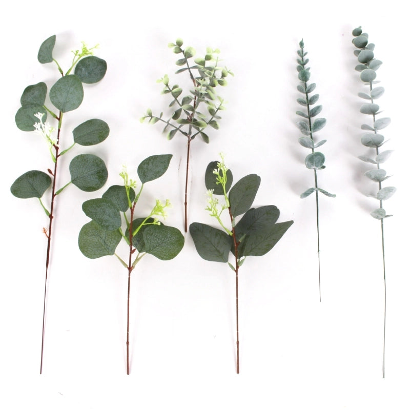 Single Branch With Fruit Eucalyptus Leaf Flower Arrangement Diy Decoration Simulation Money Leaf Decoration With Fruit Eucalyptus Leaves