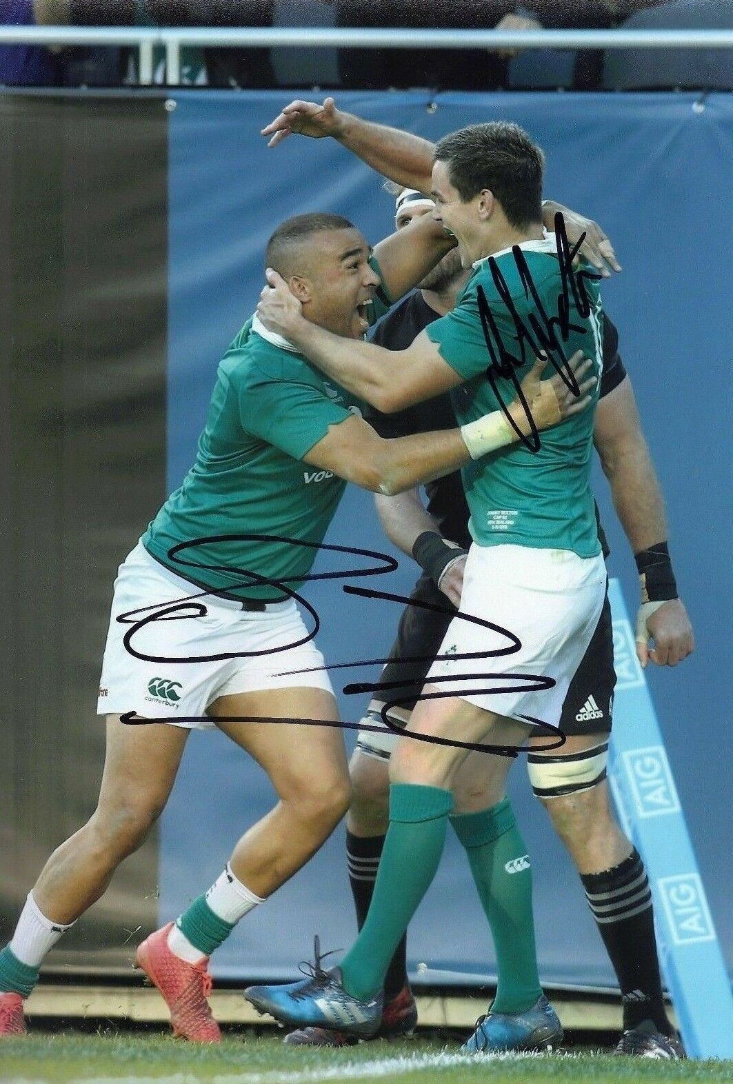 Jonathan Sexton & Simon Zebo Signed 12X8 Photo Poster painting Ireland Rugby AFTAL COA (2207)