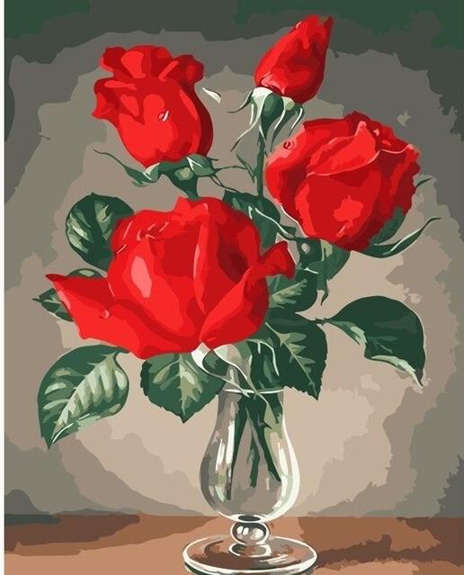 

Red Rose in a Cup – Paint By Numbers - 40*50CM, 501 Original