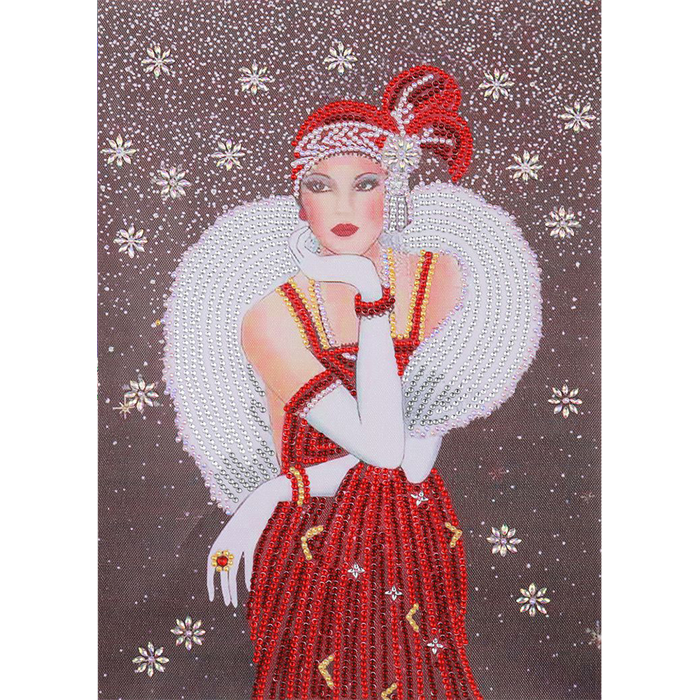 Noble Lady 30*40cm(canvas) partial special shaped drill diamond painting
