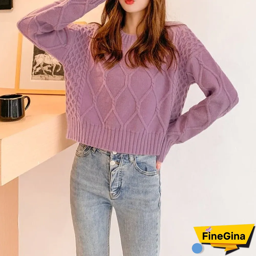 Candy-colored Loose Twist Sweater